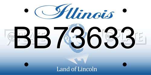 BB73633 Illinois License Plate