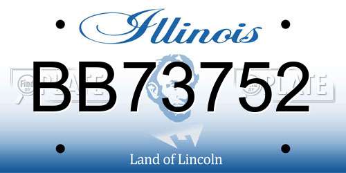 BB73752 Illinois License Plate