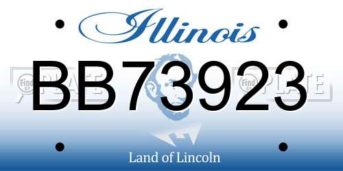 BB73923 Illinois License Plate