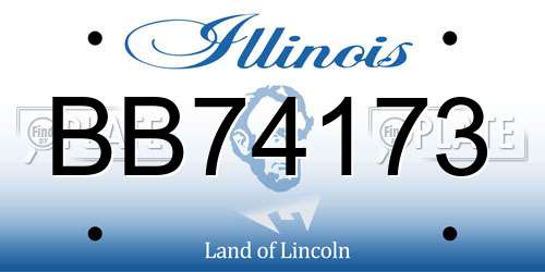 BB74173 Illinois License Plate