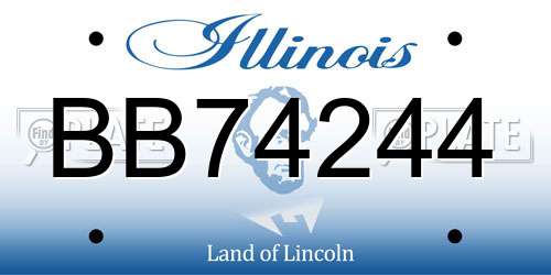 BB74244 Illinois License Plate