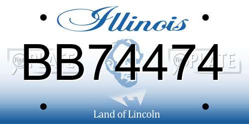 BB74474 Illinois License Plate