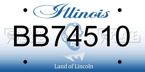 BB74510 Illinois License Plate