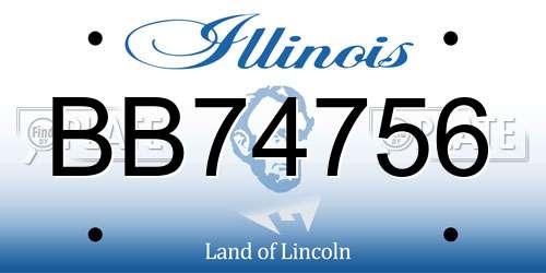 BB74756 Illinois License Plate
