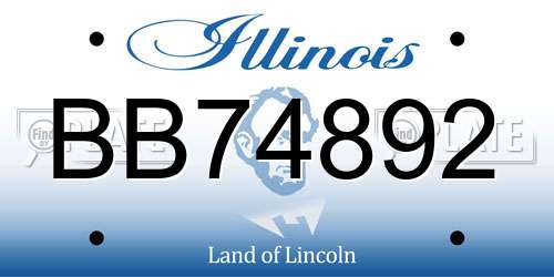 BB74892 Illinois License Plate