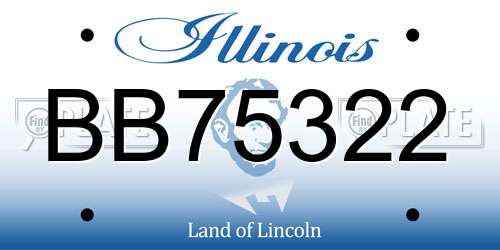 BB75322 Illinois License Plate