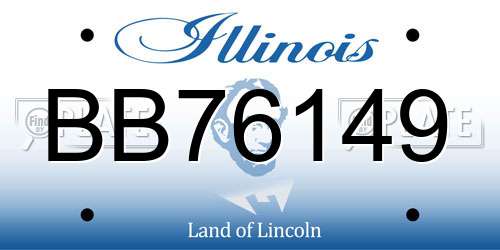 BB76149 Illinois License Plate