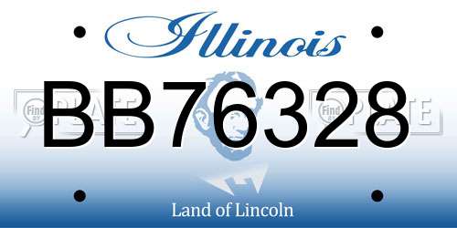 BB76328 Illinois License Plate