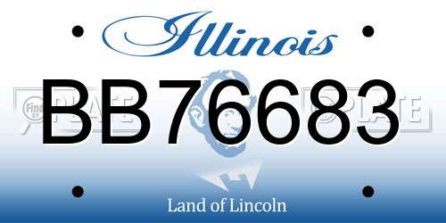 BB76683 Illinois License Plate