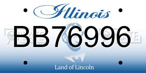 BB76996 Illinois License Plate