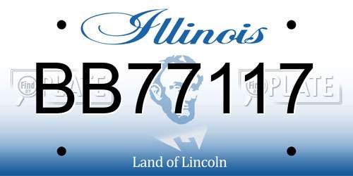 BB77117 Illinois License Plate