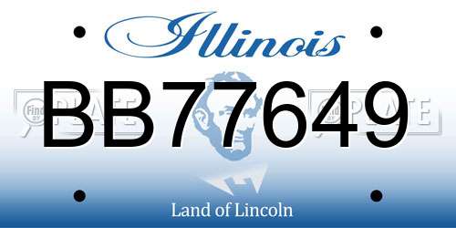 BB77649 Illinois License Plate