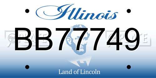 BB77749 Illinois License Plate