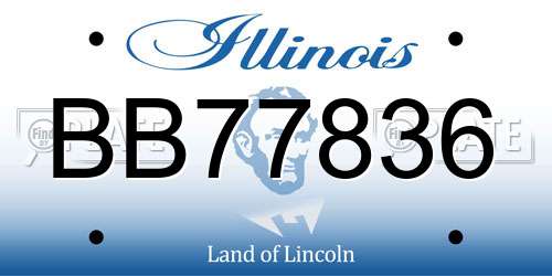 BB77836 Illinois License Plate