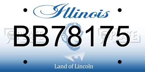 BB78175 Illinois License Plate