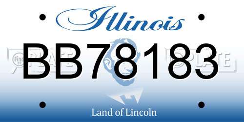 BB78183 Illinois License Plate