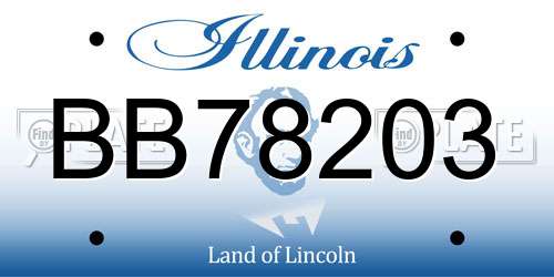 BB78203 Illinois License Plate