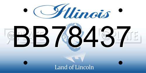 BB78437 Illinois License Plate