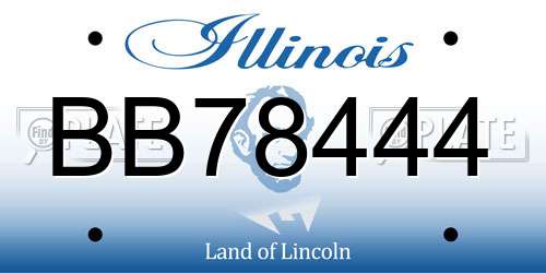 BB78444 Illinois License Plate