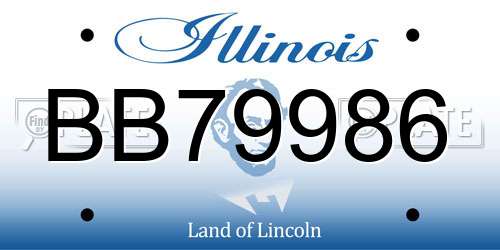 BB79986 Illinois License Plate
