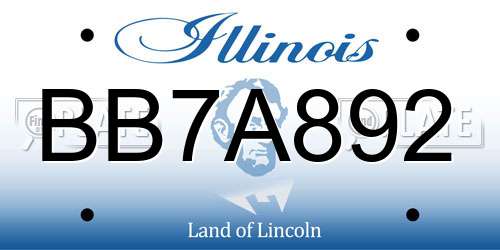 BB7A892 Illinois License Plate