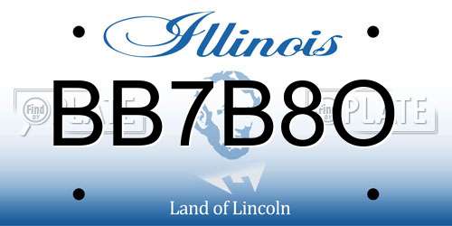 BB7B8O Illinois License Plate