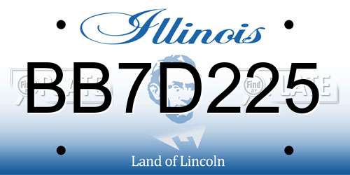 BB7D225 Illinois License Plate