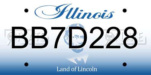 BB7D228 Illinois License Plate
