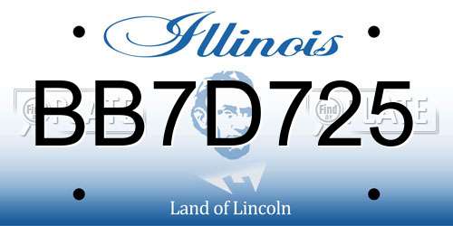 BB7D725 Illinois License Plate