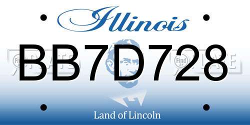 BB7D728 Illinois License Plate