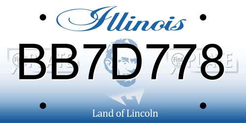 BB7D778 Illinois License Plate