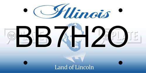 BB7H2O Illinois License Plate