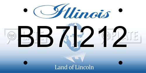 BB7I212 Illinois License Plate
