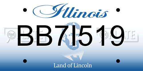 BB7I519 Illinois License Plate