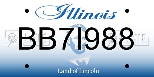 BB7I988 Illinois License Plate