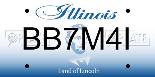 BB7M4I Illinois License Plate