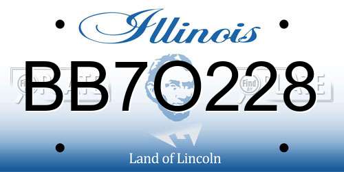BB7O228 Illinois License Plate