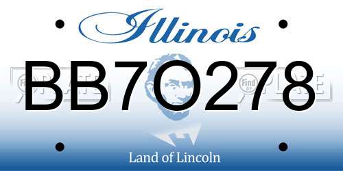 BB7O278 Illinois License Plate