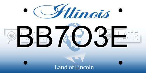 BB7O3E Illinois License Plate