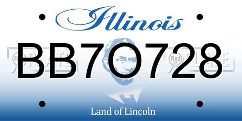 BB7O728 Illinois License Plate