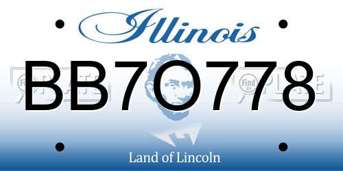 BB7O778 Illinois License Plate