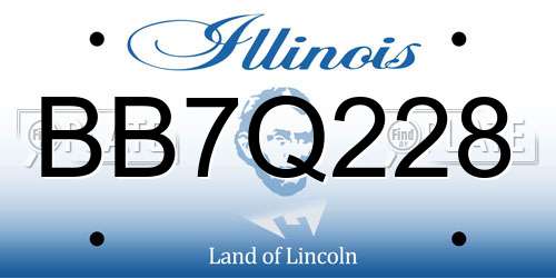 BB7Q228 Illinois License Plate