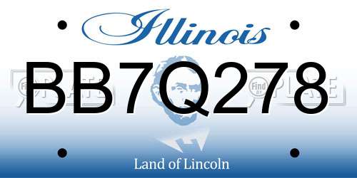BB7Q278 Illinois License Plate