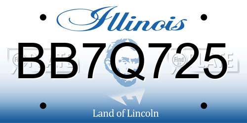 BB7Q725 Illinois License Plate