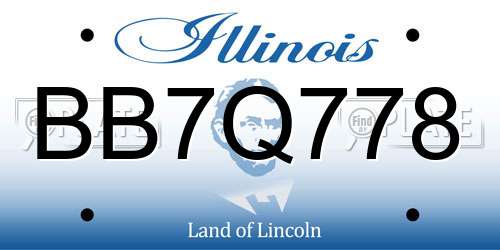 BB7Q778 Illinois License Plate