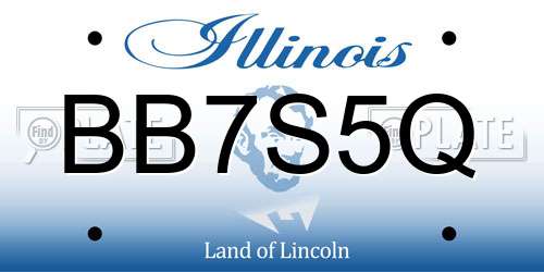 BB7S5Q Illinois License Plate