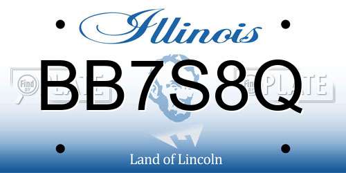 BB7S8Q Illinois License Plate