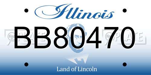 BB80470 Illinois License Plate