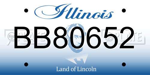 BB80652 Illinois License Plate