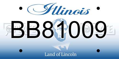 BB81009 Illinois License Plate